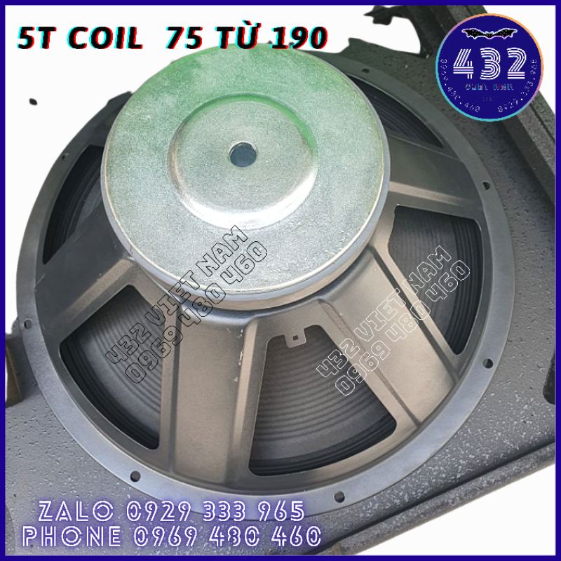 [Mã ELHACE giảm 4% đơn 300K] Loa Bass 5 Tấc Coil 75 Bass 50 coil 75 từ 190 Sườn Sắt 4 hoặc 8 0hm ( Giá 1 Bass )