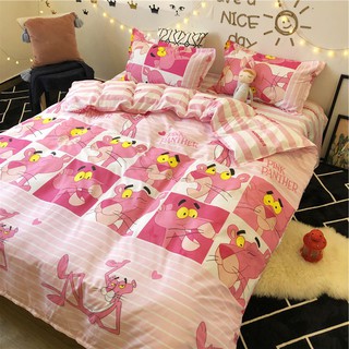 Vỏ chăn lồng được ruột bông chất liệu cotton poly 1m9x2m1 nhiều hoạ tiết cho gia đình Mẫu BÁO PINK HỒNG