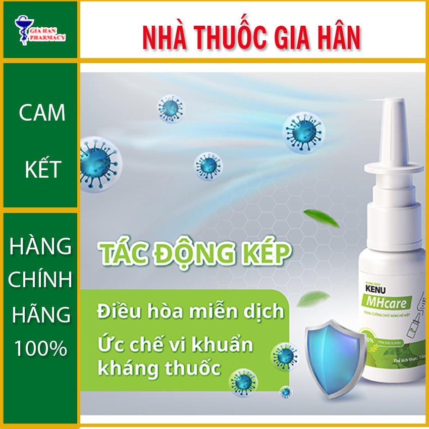 Dung Dịch KENU MHcare Chai 15ml hỗ trợ viêm xoang, viêm mũi &amp; viêm amidan - Gia Hân