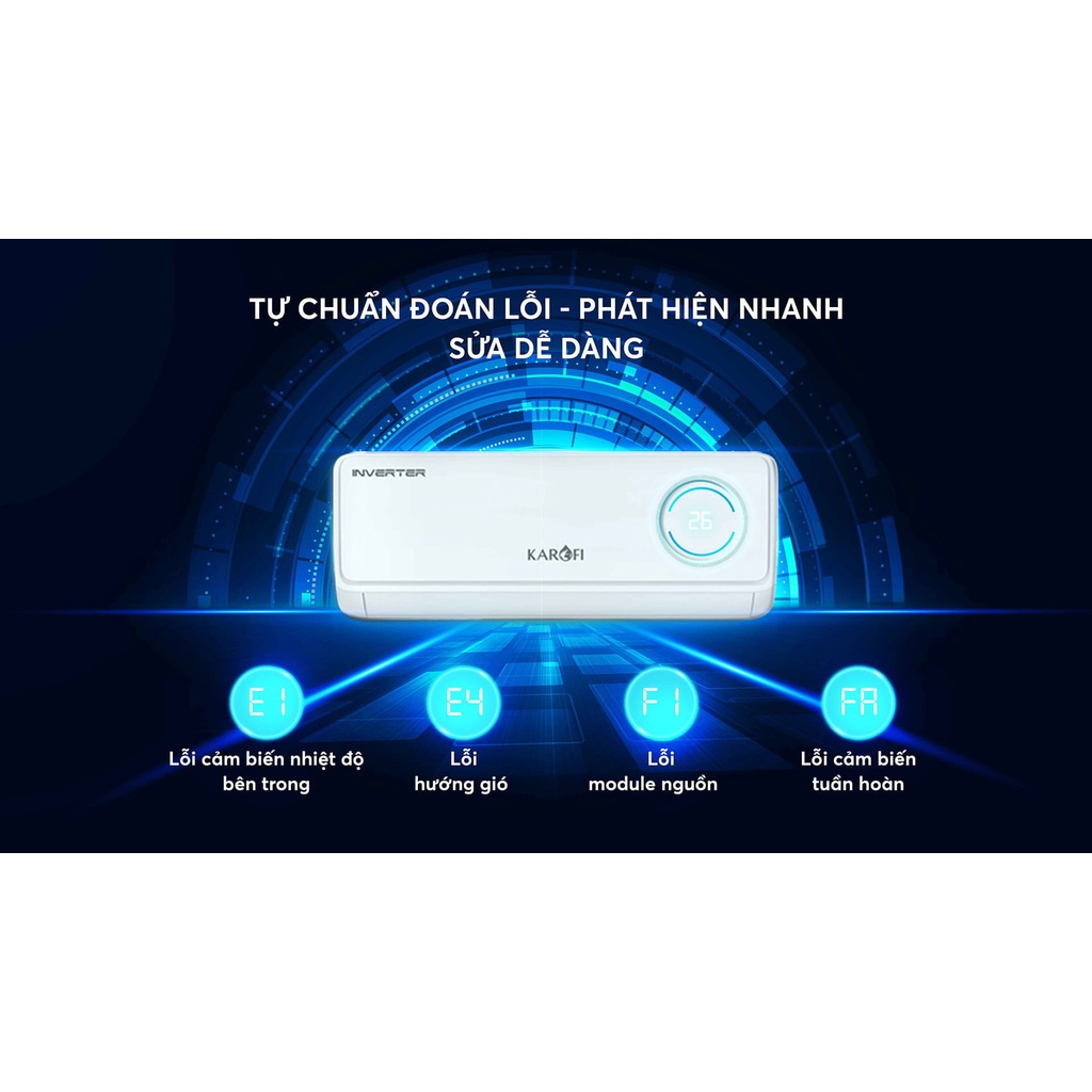 Điều Hòa không khí IVENTER 1 chiều 9000BTU chính hãng Karofi KDC-WI09
