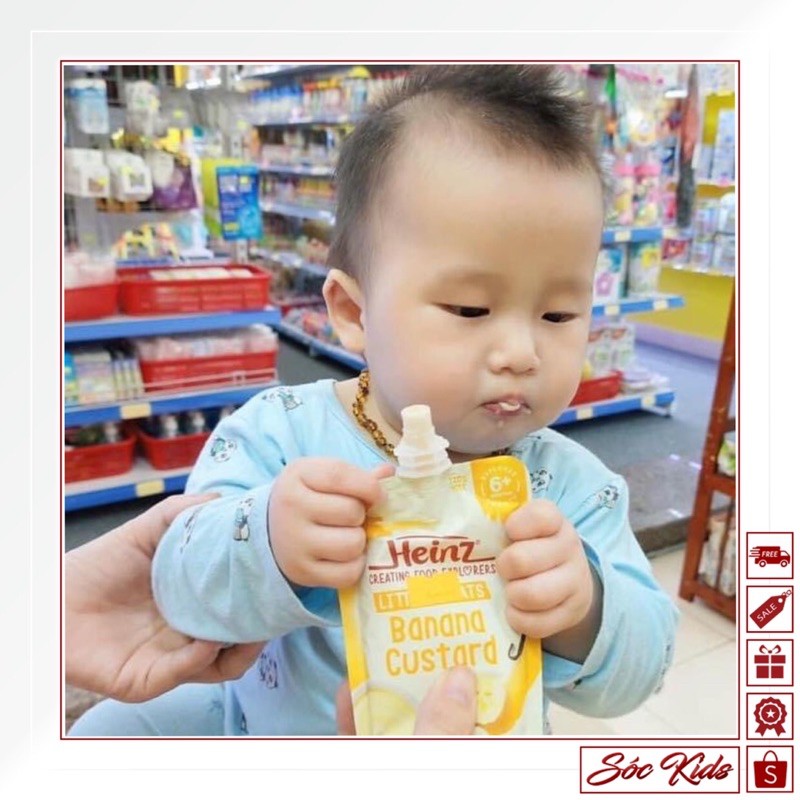 Váng sữa Heinz Custard Úc 120ml Dạng Gói Cho Bé Ăn Dặm