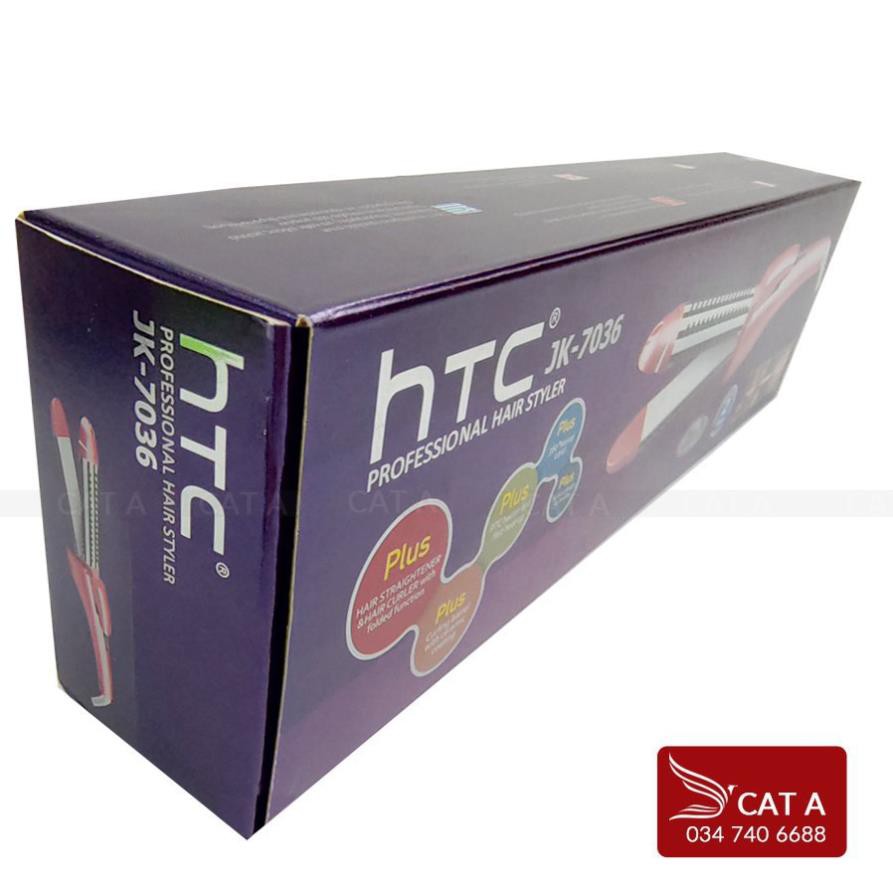 Máy uốn tóc mini chính hãng HTC Làm tóc tự xoăn , Tạo kiểu uốn nóng , Duỗi tóc setting đa năng 3 in 1