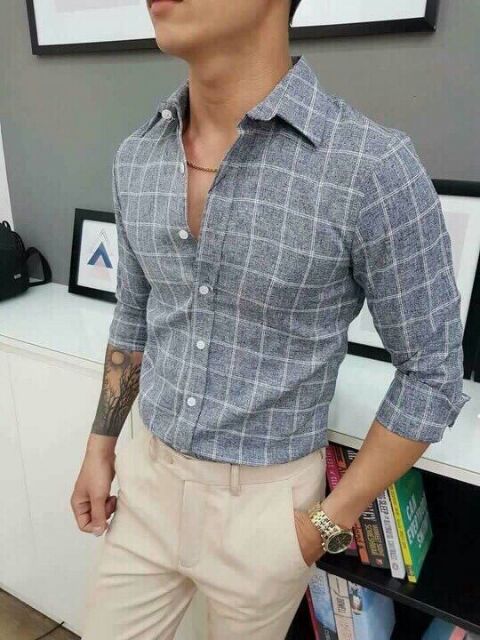 FREESHIP 99K TOÀN QUỐC_Sơ mi chất đũi co giãn nhẹ, thoáng hút mồ hôi Ductayshop cam kết không đẹp hoàn tiền | BigBuy360 - bigbuy360.vn
