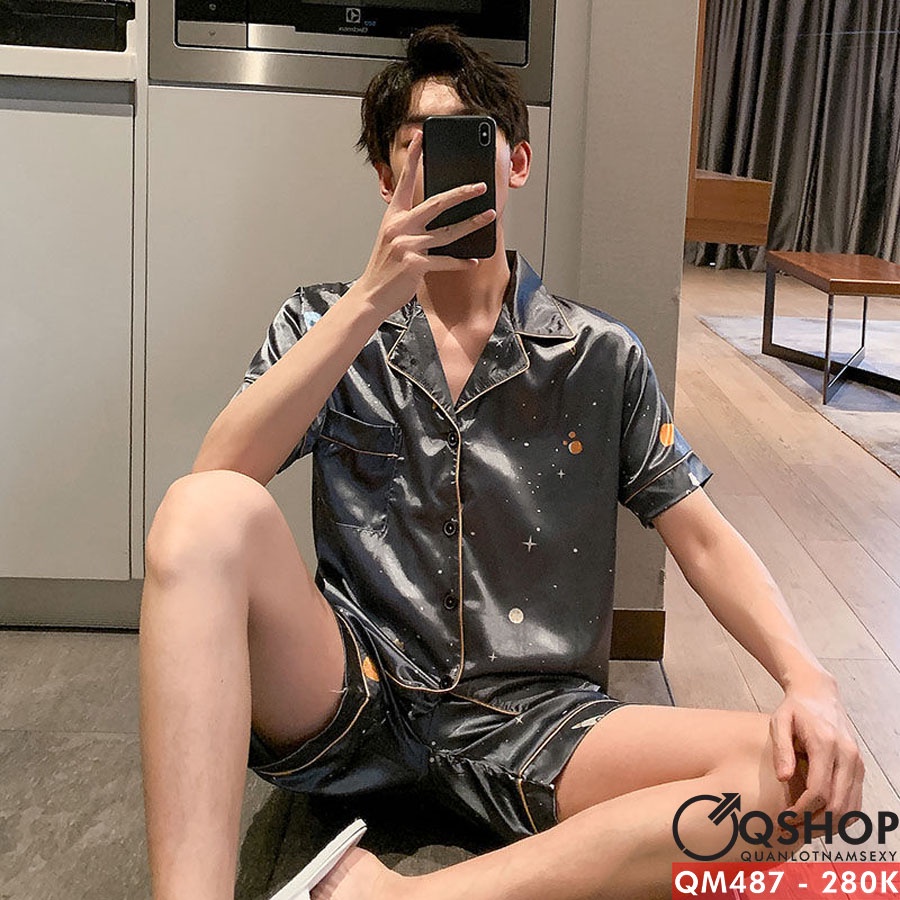 BỘ ĐỒ PIJMA NAM MẶC NHÀ LOẠI NGẮN QSHOP QM338