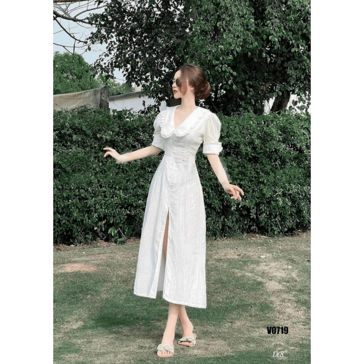 ĐẦM LỤA CÓ MÚT XẺ TRƯỚC CỰC XINH UP