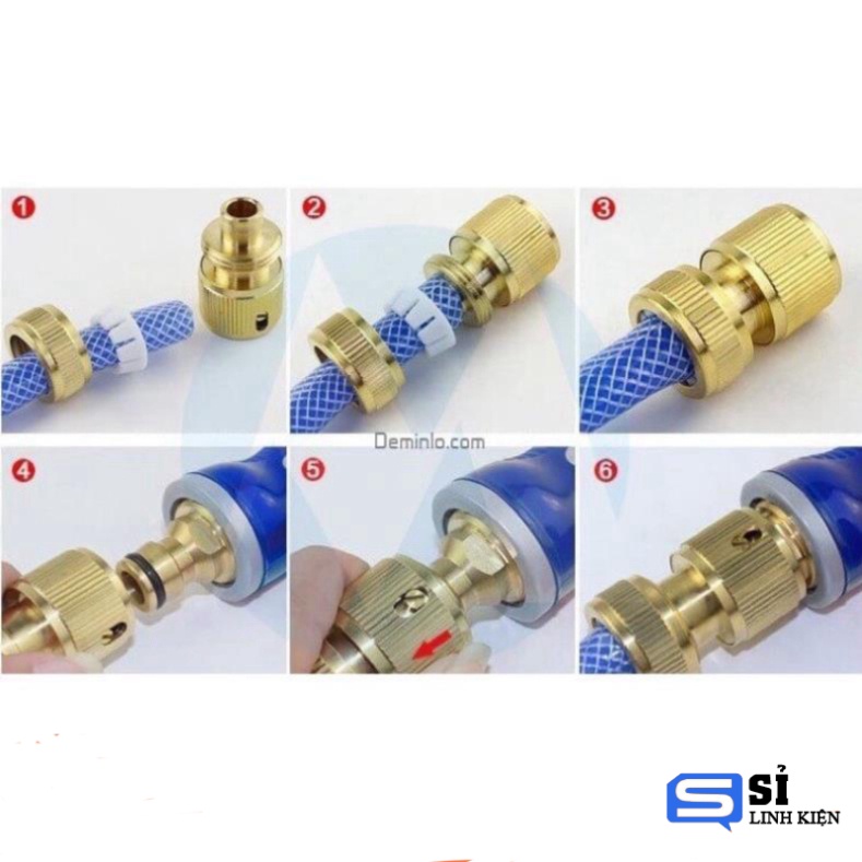 Khớp nối nhanh dây cấp nước input máy rửa xe lứa đôi linh phụ kiện nối nhanh đầu bằng đồng nguyên khối vào máy rửa xe sứ