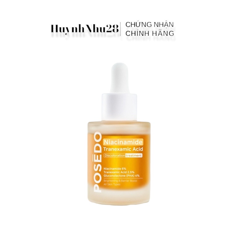 Serum mờ thâm nám, giảm mụn, phục hồi, giảm lão hóa Posedo Niacinamide 30mL cao cấp chính hãng
