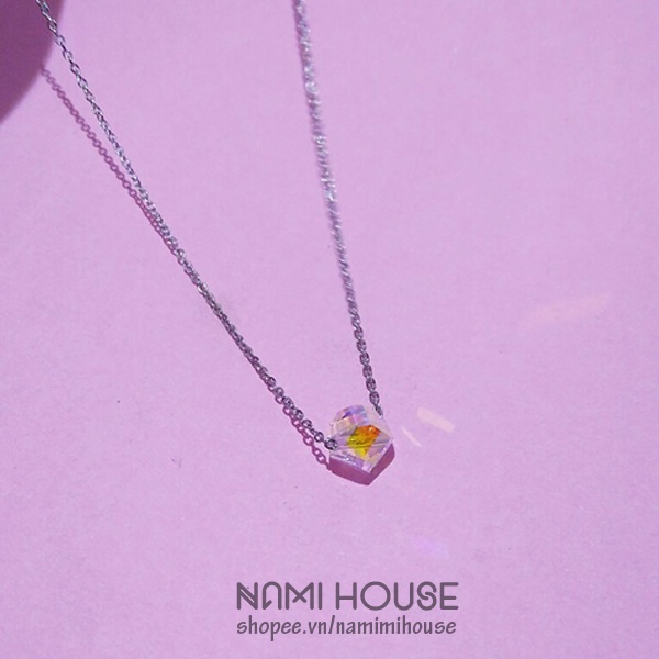 Dây chuyền pha lê swarovski hột hình xoắn 8li sáng lấp lánh dễ thương style hàn quốc - namihouse
