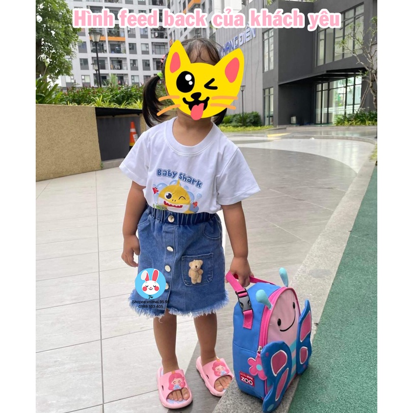 Áo thun baby shark cho bé trai và bé gái,áo trắng in hình baby shark siêu nét cute )