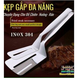 Kẹp gắp đồ ăn bằng inox ,chiên xẻng nướng , gắp đồ nóng như bít tết, cá rán, thịt nướng tiện dụng