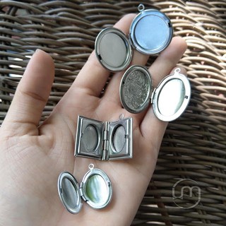 [KHÔNG NHẬN IN ẢNH] [MUA 2 TẶNG 1]  Dây chuyền lồng ảnh oval hoa văn titanium