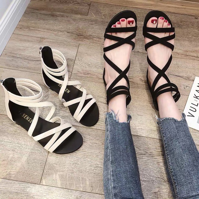 SANDAL NỮ DÂY CUỐN CAO CỔ H.AL223327 ĐẾ CAO 2 PHÂN