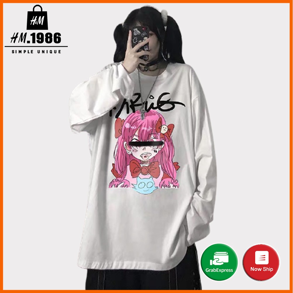 Áo thun tay dài Wind phông nam nữ form rộng unisex oversize ulzzang Áo thun dài tay 3041