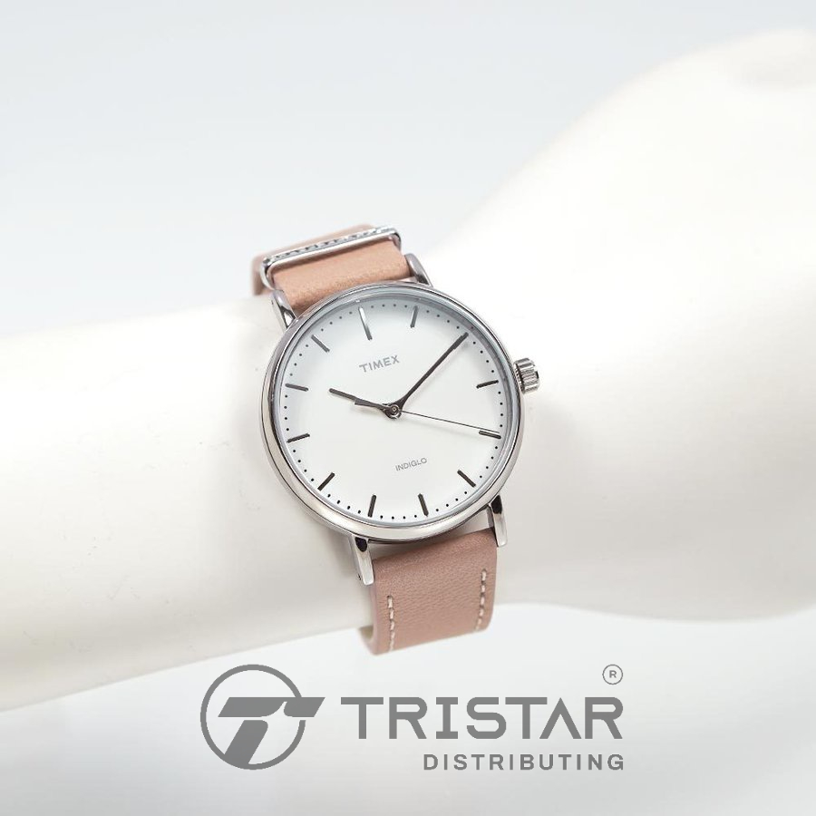 Đồng hồ Nữ Timex Fairfield Crystal 37mm - TW2R70400 Dây Da - Chính Hãng