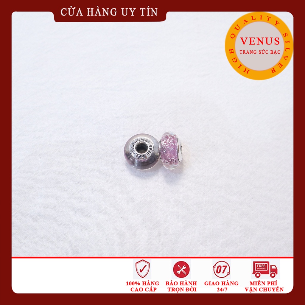 [Charm bạc 925 cao cấp] Charm glass hồng- Mã sản phẩm VENUSG8