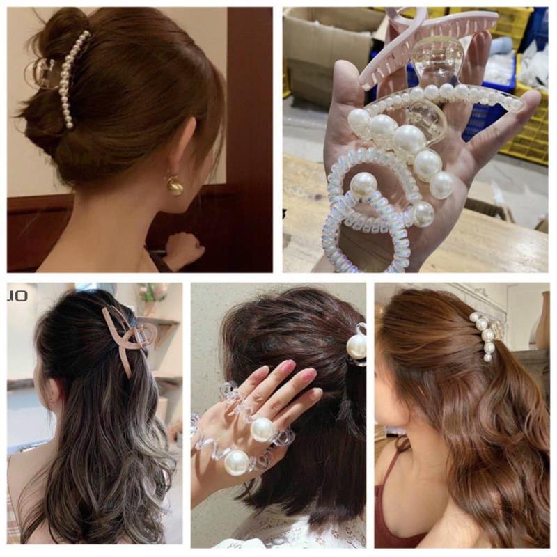 Set 5 kẹp tóc dây buộc tóc Hàn Quốc cho nữ YUKAGO AA1700