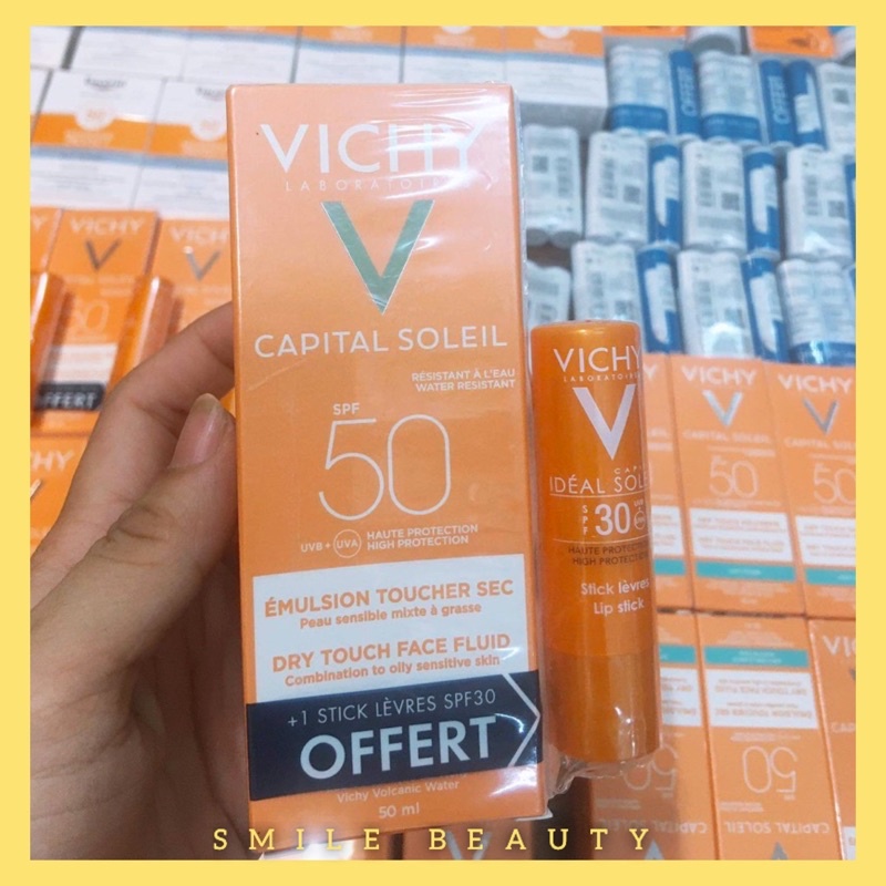 Set kem chống nắng Vichy 50ml dành cho da dầu capital soleil spf50.