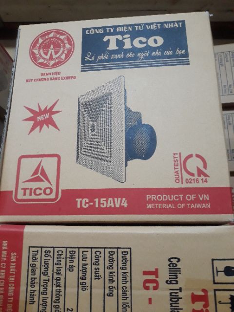 Quạt âm trần hút ngang 15Av4 20Av4 TiCO
