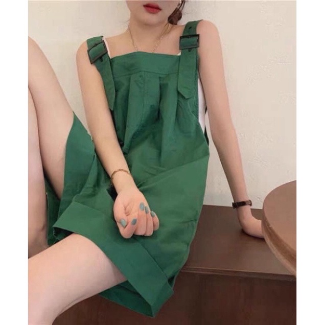 Quần Yếm Kaki Dáng Short Đùi Form Rộng Kiểu Dáng Hàn Quốc Ulzzang Chất Dày Đẹp (có ảnh thật)