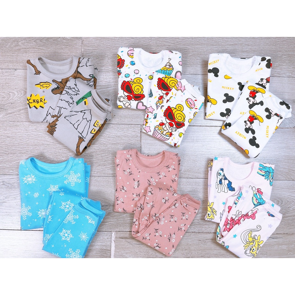 Bộ xuất hàn dài tay cho bé trai bé gái Moimege túi zip xịn xò_Chất thun cotton co giãn 4 chiều