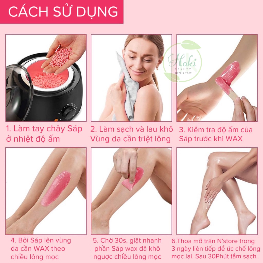 Combo Triệt Lông Vĩnh Viễn, Viên Sáp Hard Wax Bean và Mỡ Trăn, Hạt Wax Lông Nóng Dùng Cho Nách, Râu, Tay Chân, Bikini