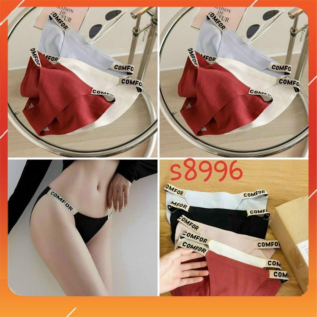 Quần lót nữ cotton tăm cao cấp kháng khuẩn mềm mại thấm hút mồ hôi viền mix chữ sexy tuyệt đối Q3908