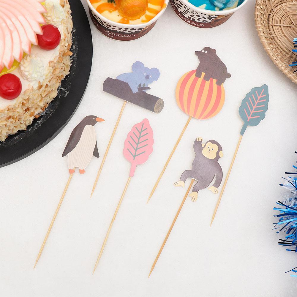 CONOPERY Set 5 / 6 / 7 / 8 / 12 Toppers Hình Động Vật Đáng Yêu Trang Trí Bánh Kem