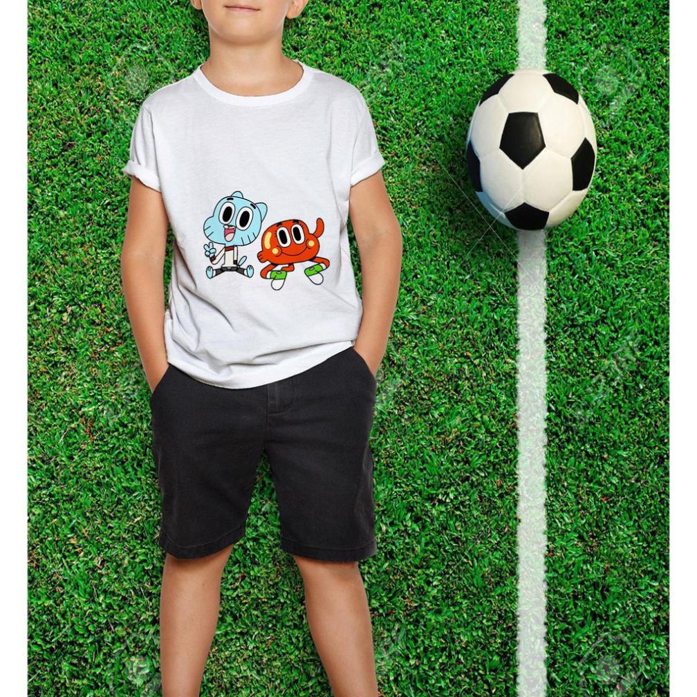 Áo thun Trẻ em in hình Gumball và Darwin Cotton Thun - Dẽ Thương