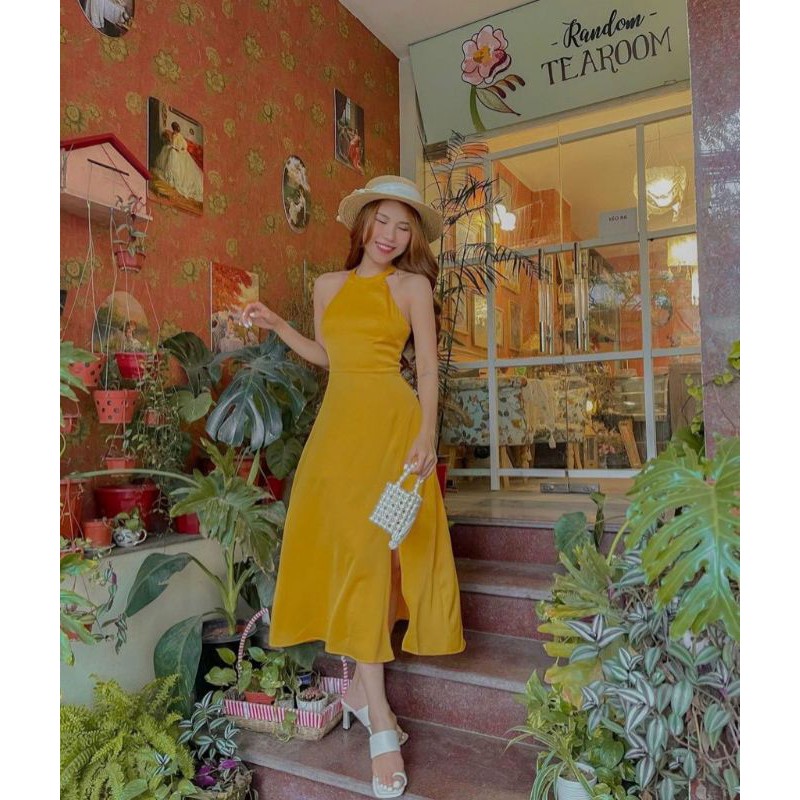 THIẾT KẾ ĐẦM VÀNG CỔ YẾM XẺ ĐÙI♥VIDEO THẬT SHOP QUAY DMX12 XINH | BigBuy360 - bigbuy360.vn