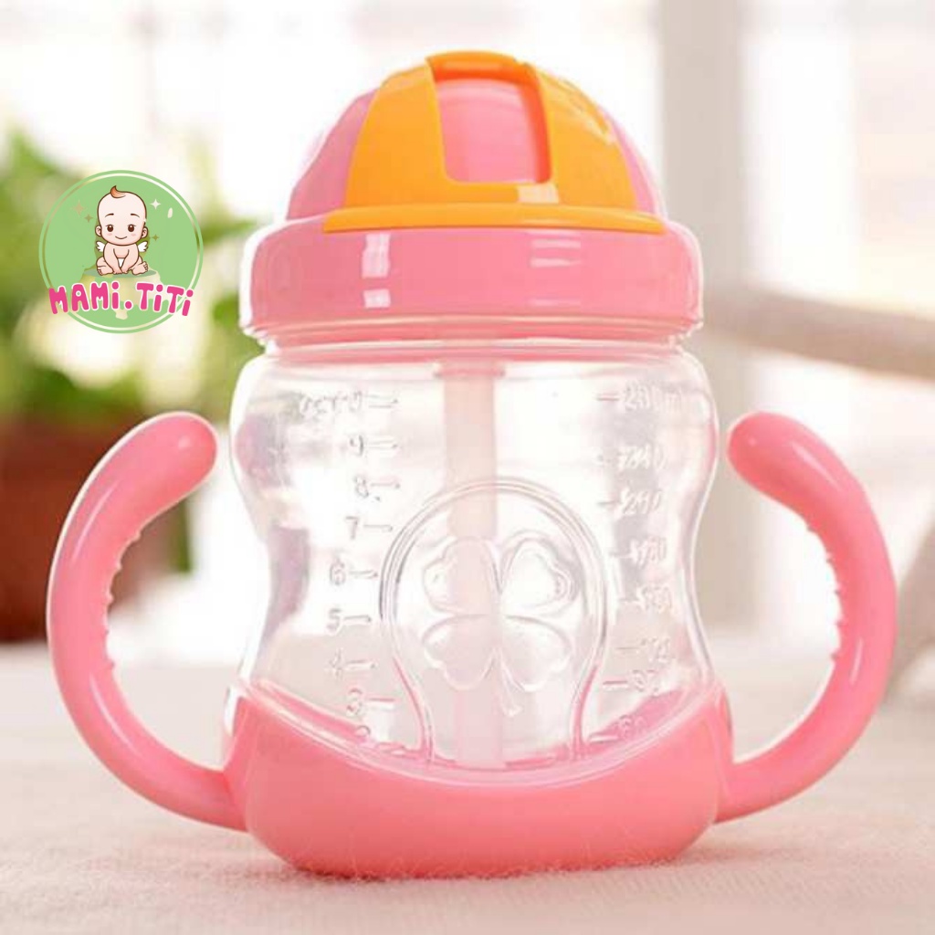 Bình tập uống nước cho bé, Bình nước cho bé có van chống sặc cao cấp 280ml bằng nhựa PP chịu nhiệt tốt BBShine – BN009