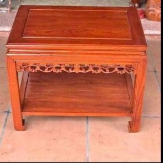 Đôn gỗ gụ thịt hình chữ nhật