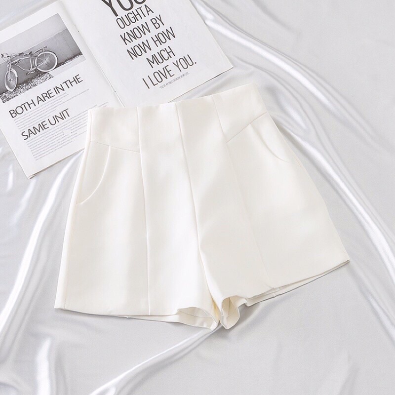 Quần đùi, quần short nữ cạp cao chân dài miên làm Linstore thiết kế | BigBuy360 - bigbuy360.vn