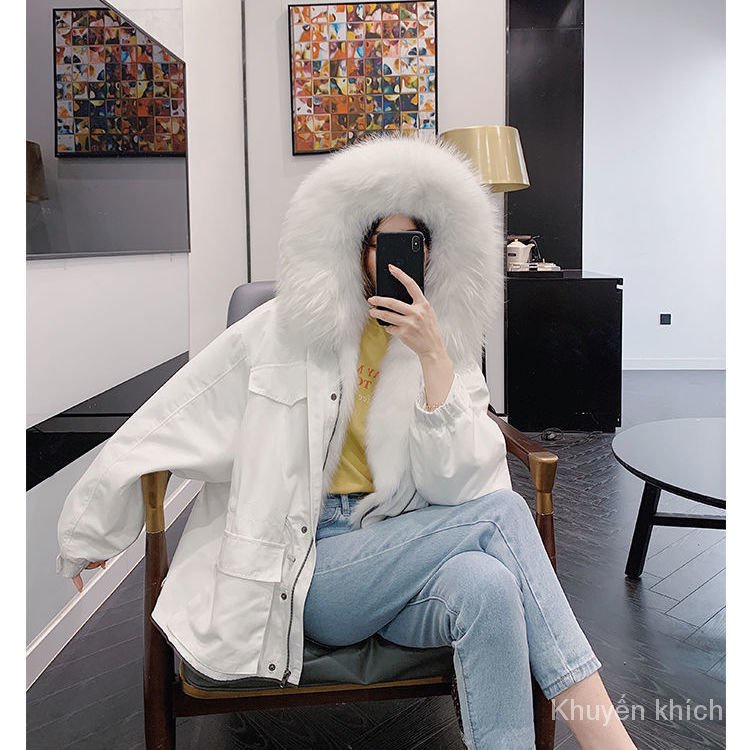 Áo khoác giả lông cáo thời trang cho nữ năm 2021