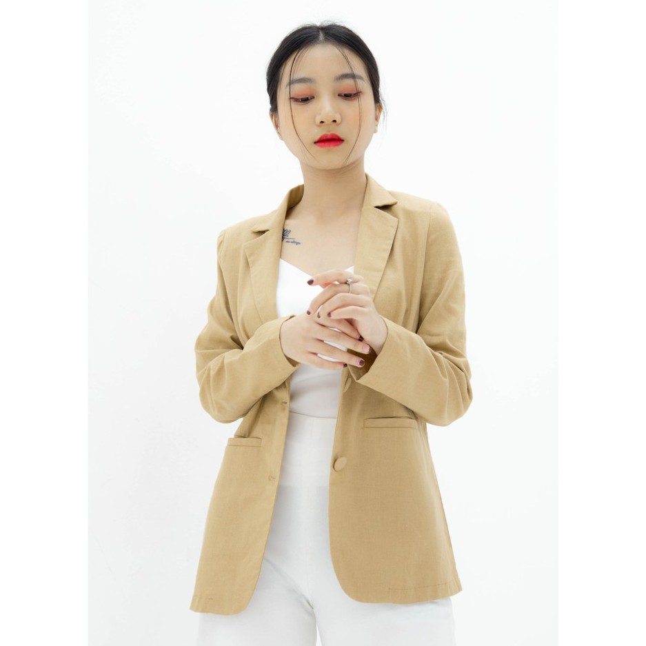 ÁO KHOÁC LINEN NỮ BE tới từ KHÀN phong cách Hàn Quốc, thanh lịch, sang chảnh, thời trang công sở (có ảnh thật) | BigBuy360 - bigbuy360.vn