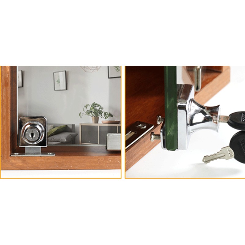 Khóa cánh kính tủ inox bóng cánh đơn hoặc cánh đôi mã LD14001