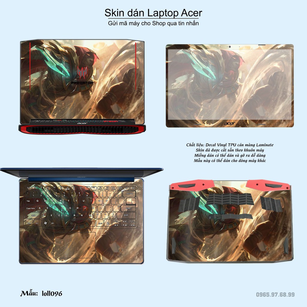 Skin dán Laptop Acer in hình Liên Minh Huyền Thoại nhiều mẫu 14 (inbox mã máy cho Shop)