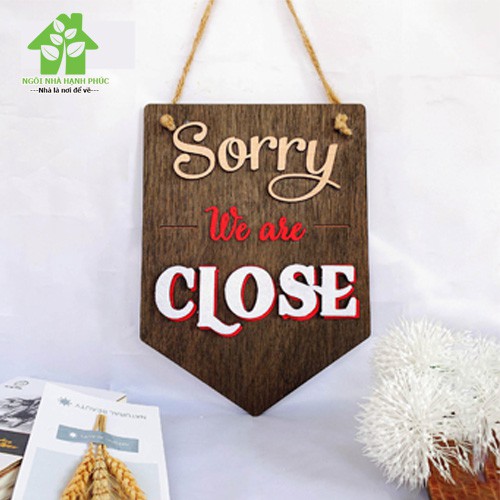 BẢNG GỖ TRANG TRÍ SHOP 💦FREESHIP 50k💦 Bảng gỗ decor  BM_060 OPEN - CLOSE 2 mặt🌈Tặng kèo móc treo tường🌈