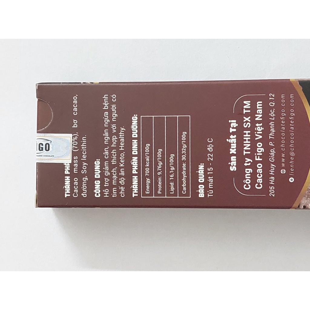 [Chính hãng] 5 Thanh 20gr | Socola đen đắng 70% Cacao, Dark Chocolate 70% ăn vặt giảm cân thanh 20gr