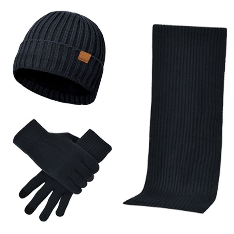 Mũ beanie Kèm Khăn Choàng Cổ Và Găng Tay 3 Trong 1 Giữ Ấm Mùa Đông Cho Nam Nữ