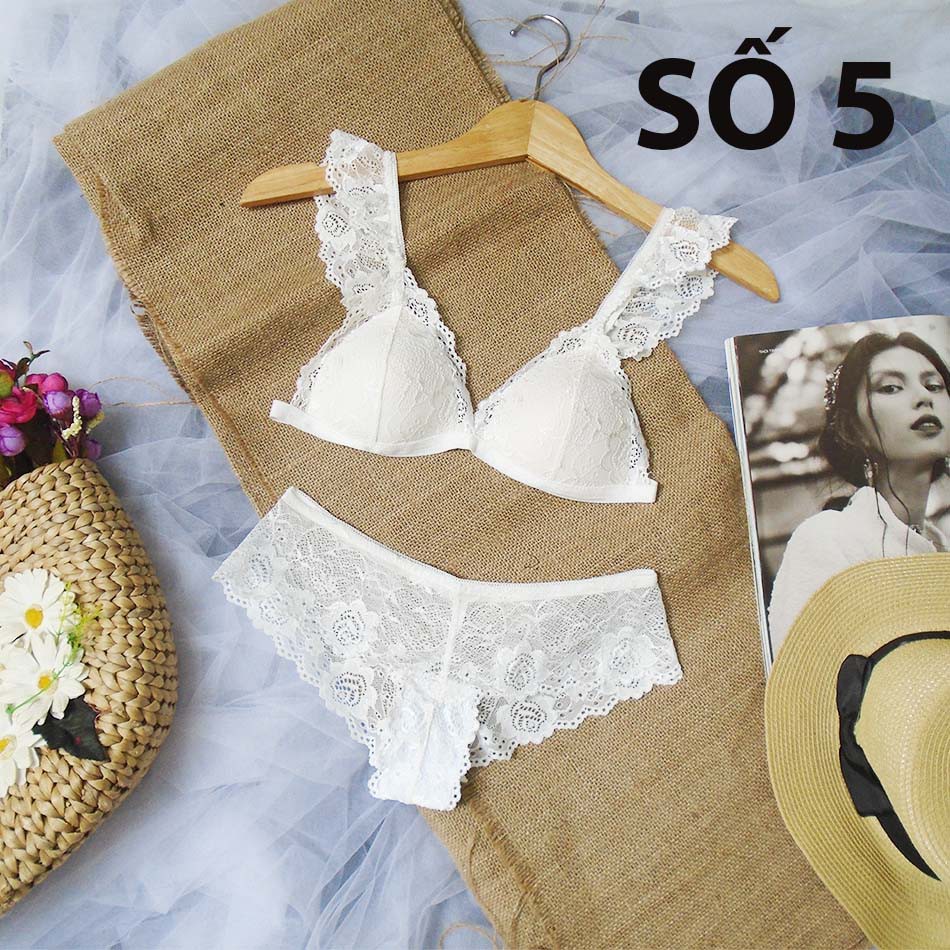 [RẺ NHẤT SHOPEE] Bộ đồ lót ren không gọng có mút nữ bralette trắng siêu xinh | BigBuy360 - bigbuy360.vn