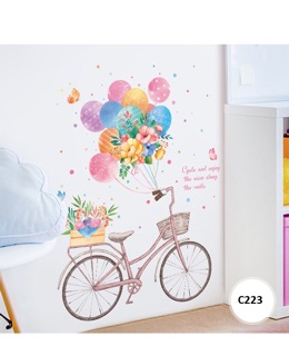 Decal hàn quốc xe đạp bóng bay