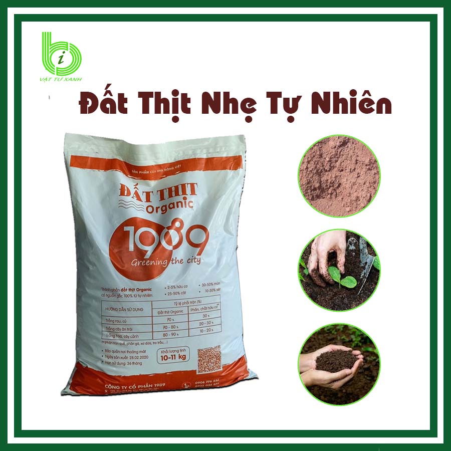 Đất Thịt Tự Nhiên Loại Nhẹ 10-11KG Dùng Trồng Rau - Hoa - Cây Ăn Trá - Ủ Phân Rác Bếp - Làm Đất Nền