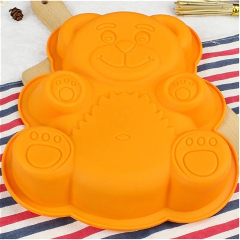 Khuôn Làm Bánh Không Độc Hại Hình Gấu 3d