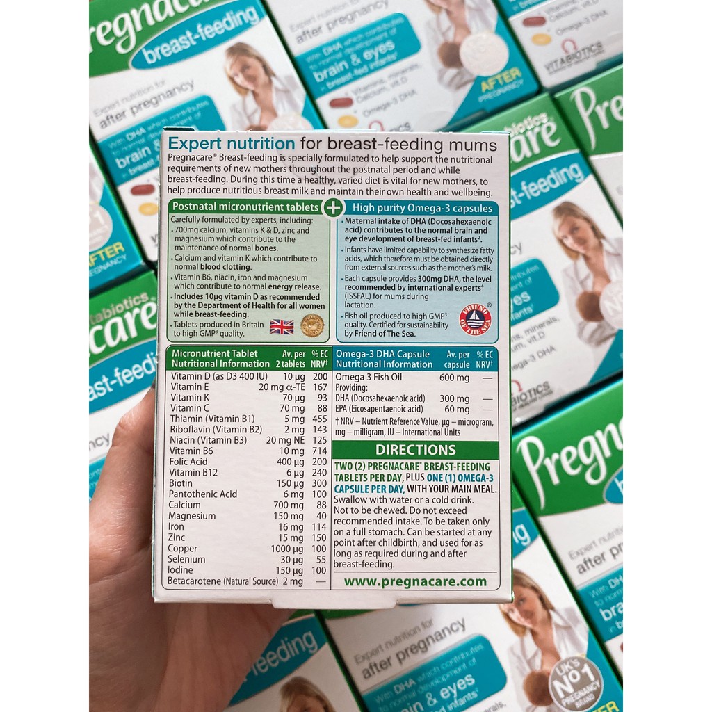 Vitamin tổng hợp Pregnacare Breast Feeding Bú Anh - Vitamin tổng hợp cho mẹ sau sinh số 1 Anh Quốc