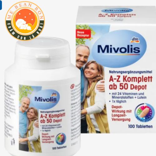 Vitamin Tổng hợp Mivolis AZ Depot Ab 100 viên Hàng nội địa Đức cho người già trên 50 tuổi - mẹ bean bon