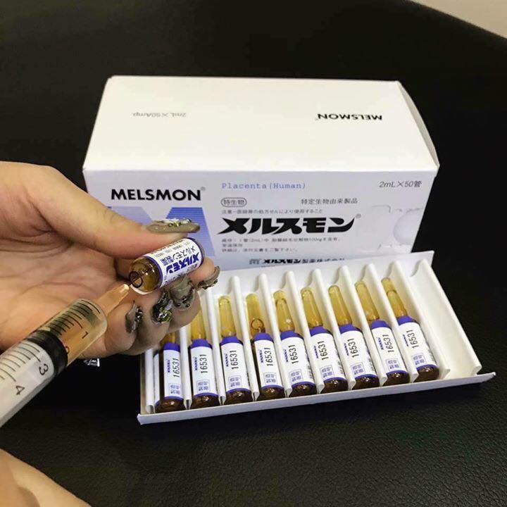 Tế Bào Gốc Nhau Thai Làm Đẹp Melsmon Placenta Nhật Bản  Tách Lẻ 10 ống