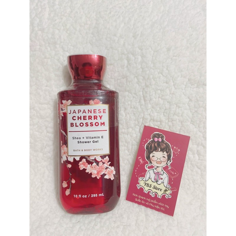 Japanese Cherry Blossom Sữa tắm Bath &amp; Body Works Shea &amp; Vitamin E Shower Gel 295ml