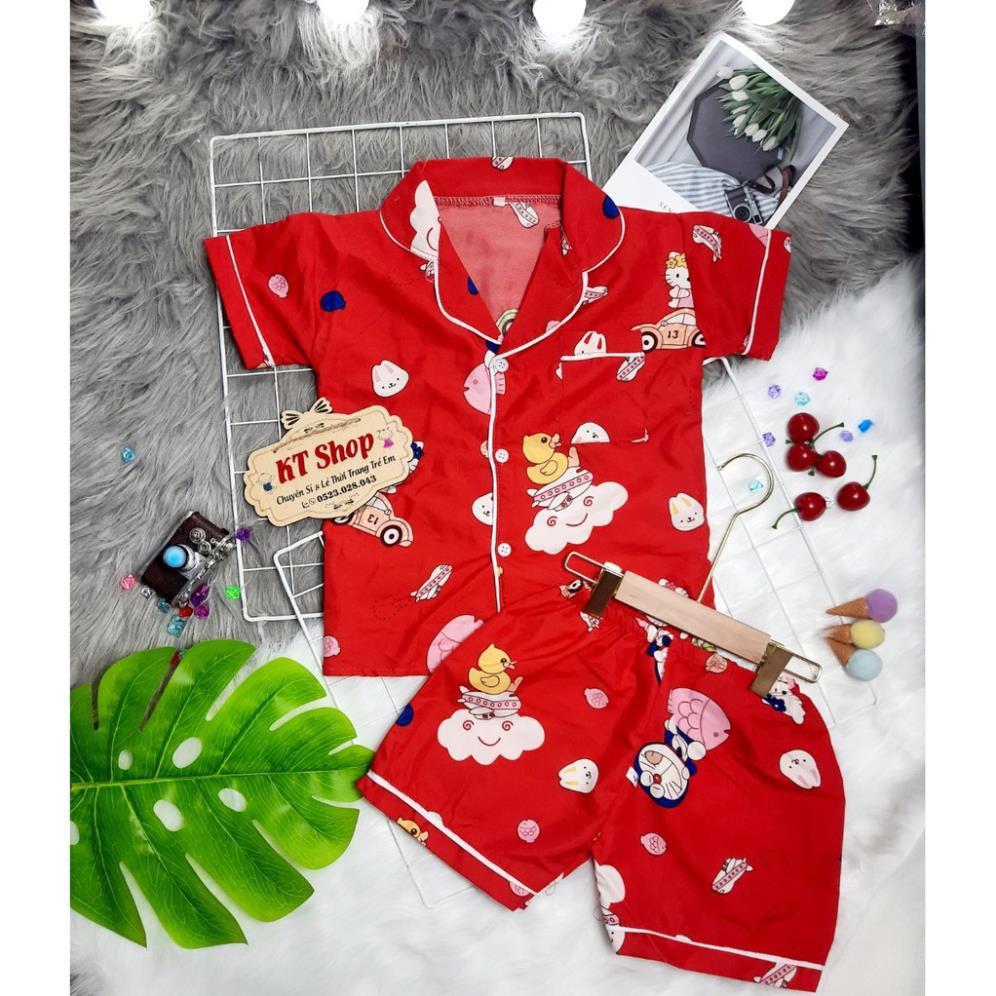 (15-32kg)💖100% vải KATE THÁI XỊN, KHÔNG PHA COTTON 💖Bộ Pijama cộc tay trẻ em 💖may viền tỉ mỉ cho bé trai, bé gái *