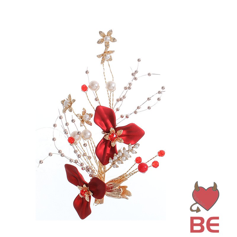 YADORNOS Set đôi khuyên tai và cặp kẹp tóc YADORNOS phong cách Trung Hoa thanh lịch thời trang dành cho nữ