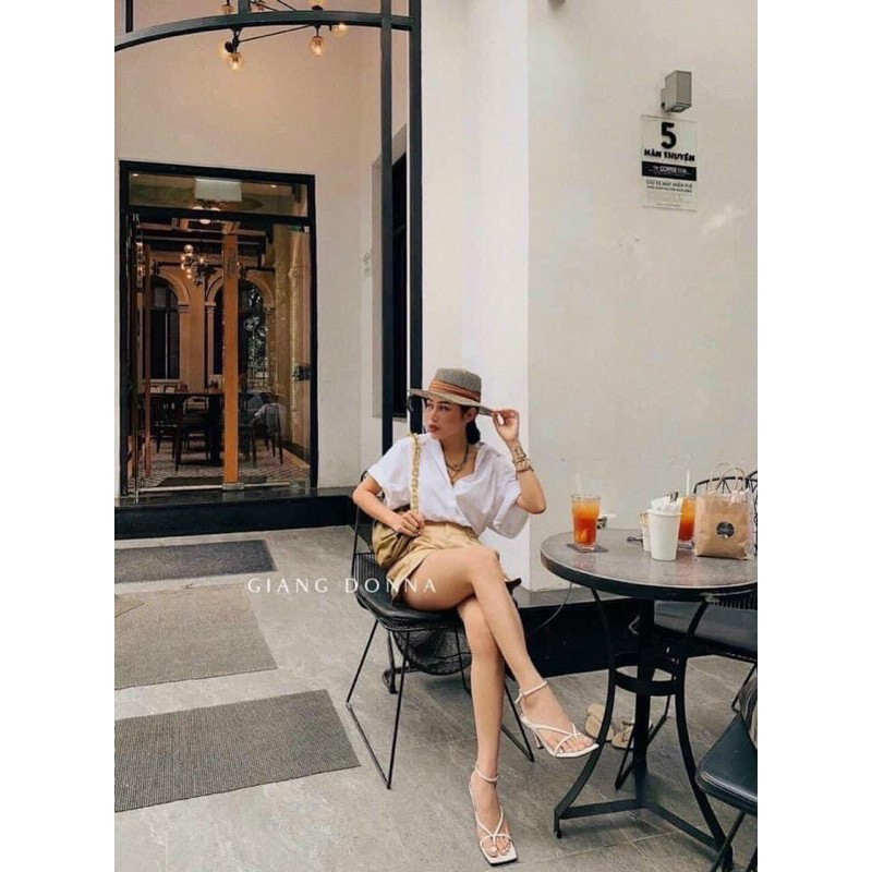 Dép guốc sandal nữ xỏ ngón 5p có 2 màu